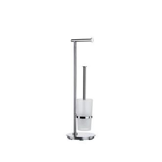 Smedbo FK607 23 7/8 in. Free Standing Toilet Paper Holder and Toilet Brush with Round Base in Polished Stainless Steel from the Outline Lite Collection